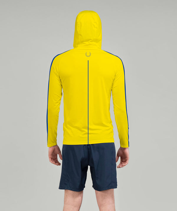 Men's Palm Beach Sun Hoodie LS - Neon Yellow/Royal