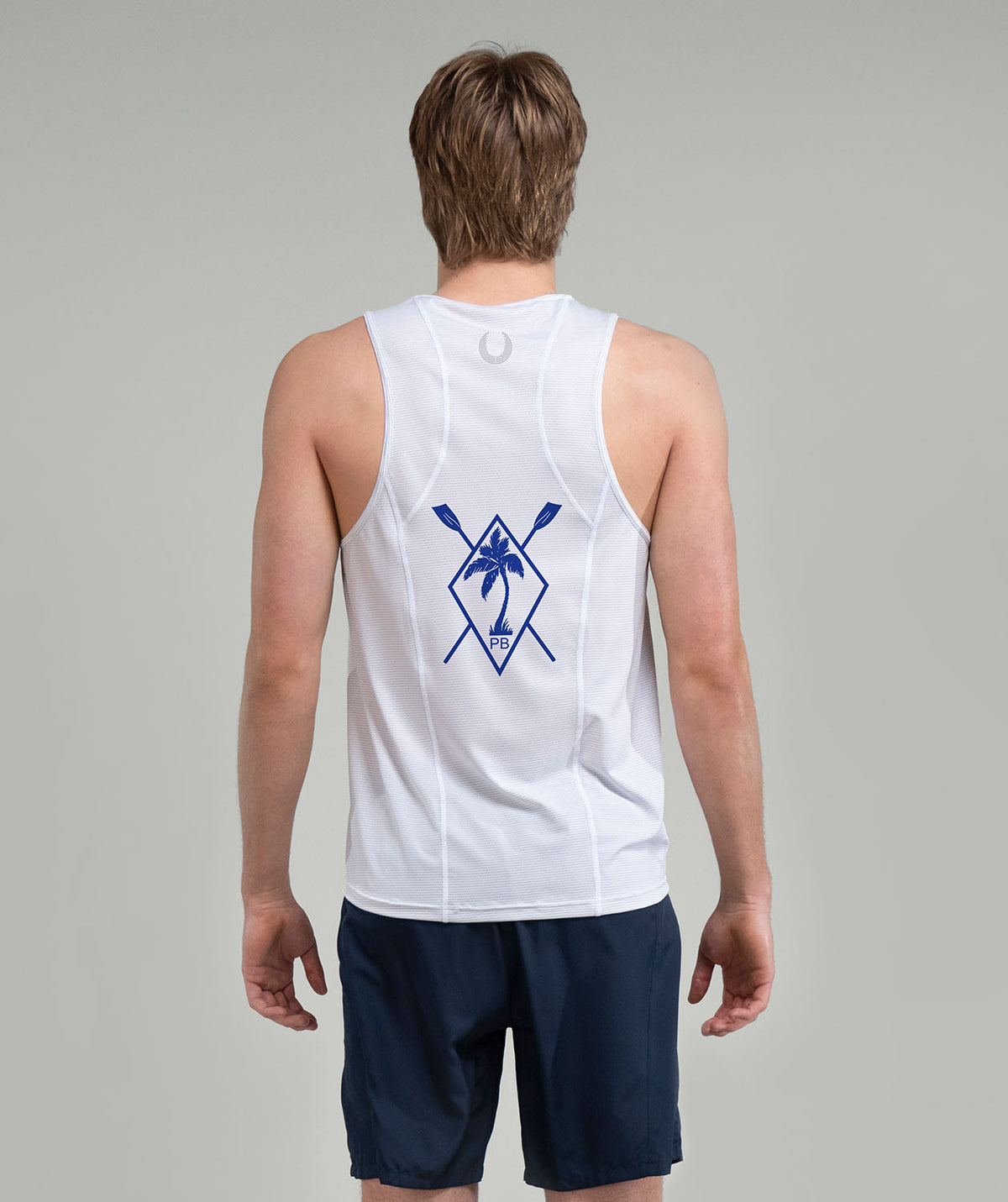 Men's Palm Beach Performance Tank - White/Royal