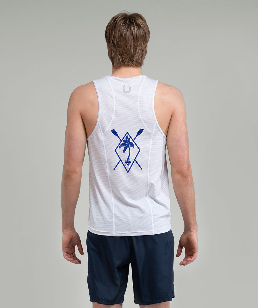 Men's Palm Beach Performance Tank - White/Royal