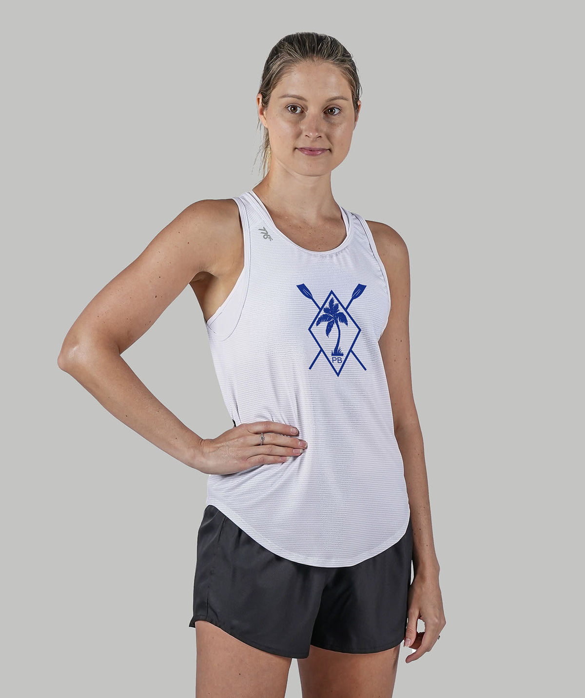 Women's Palm Beach Training Tank - White/Royal