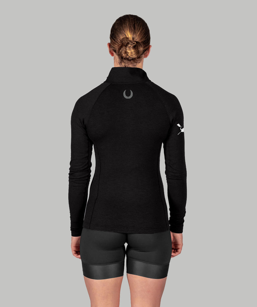 Women's Port Rowing Pro-Merino 1/4 Zip LS - Black