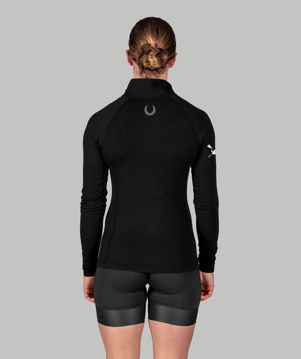 Women's Port Rowing Pro-Merino 1/4 Zip LS - Black
