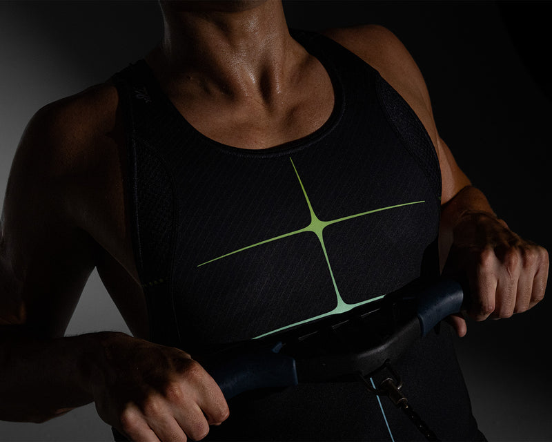 776BC Pro Unisuit t worn on athlete erging during a training session