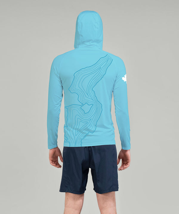 Men's Queens Rowing Sun Hoodie LS - Blue