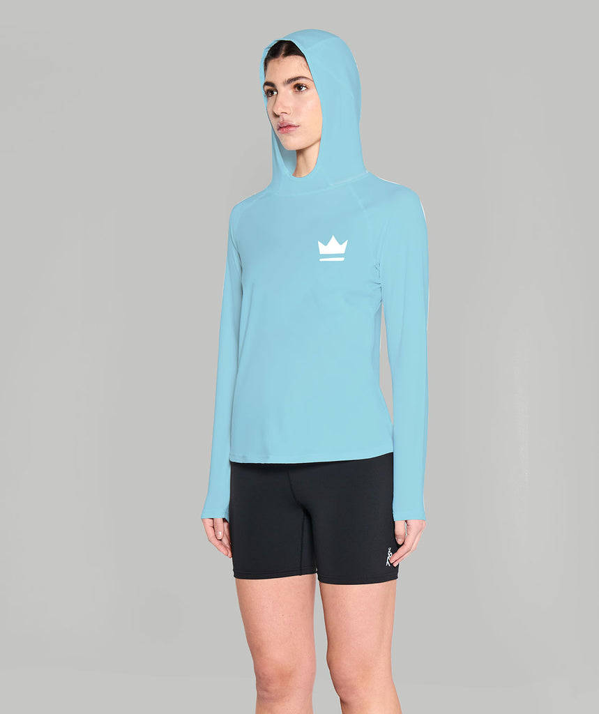 Women's Queens Rowing Sun Hoodie LS - Blue