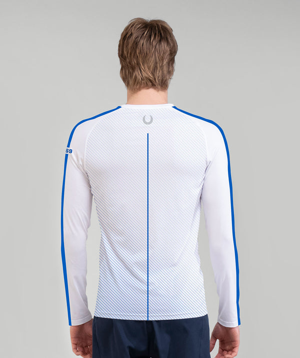 Men's Riverside Boat Club Base Layer LS - White/Blue
