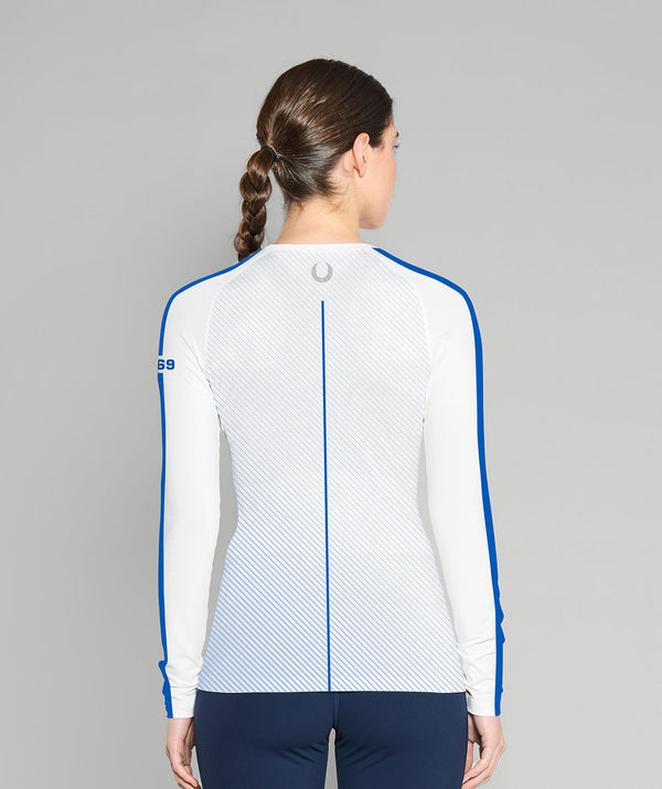 Women's Riverside Boat Club Base Layer LS - White/Blue