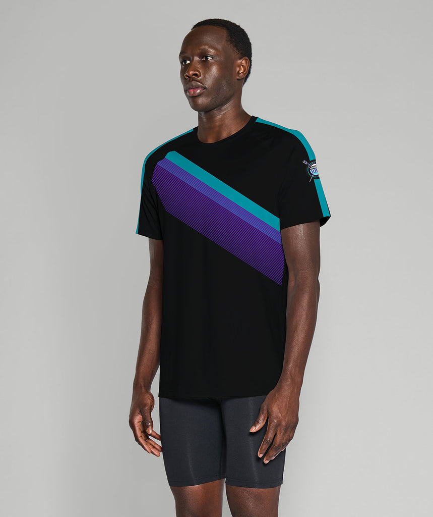 Men's Rochester Boat Club  Training T-Shirt SS - Black/Purple/Teal