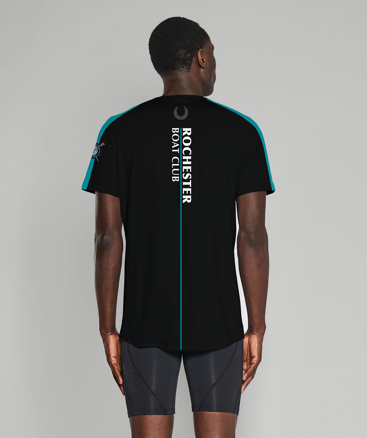 Men's Rochester Boat Club  Training T-Shirt SS - Black/Purple/Teal