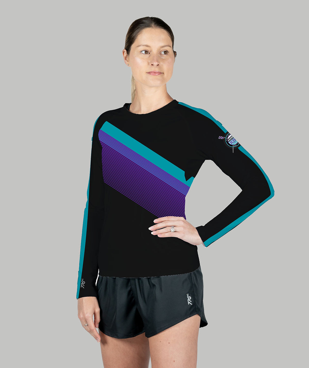 Women's Rochester Boat Club  Training LS - Black/Purple/Teal