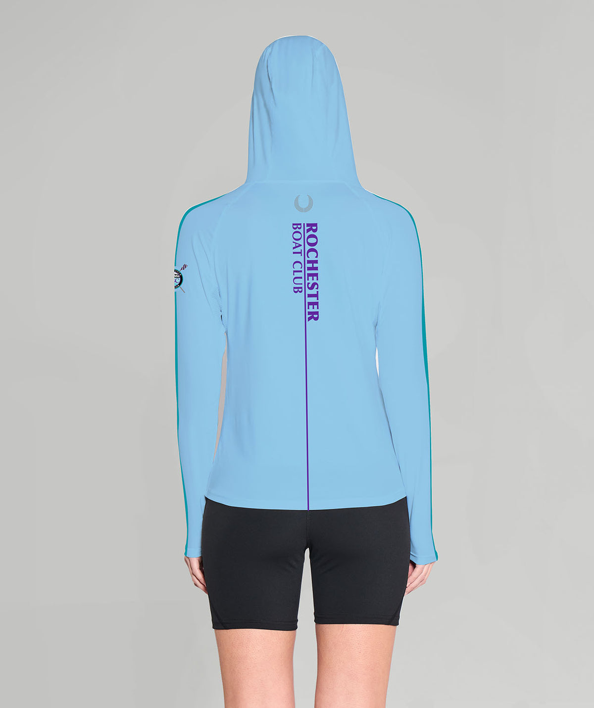 Women's Rochester Boat Club  Sun Hoodie LS - Blue/Purple/Teal