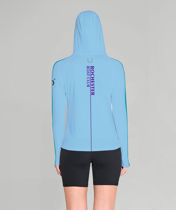 Women's Rochester Boat Club  Sun Hoodie LS - Blue/Purple/Teal