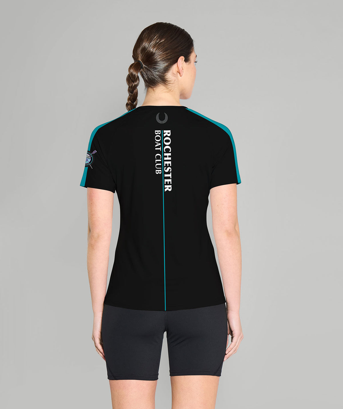 Women's Rochester Boat Club  Training T-Shirt SS - Black/Purple/Teal