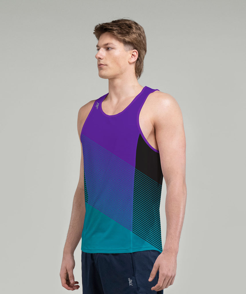 Men's Rochester Boat Club Performance Tank - Purple/Teal
