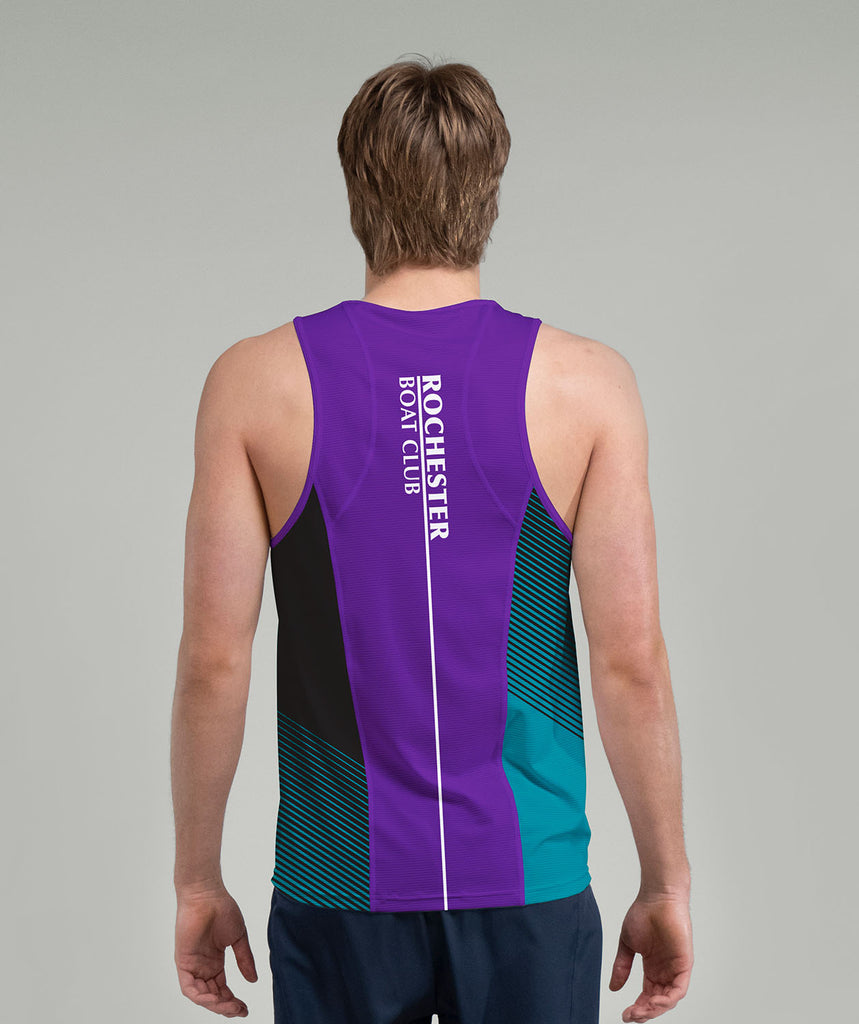 Men's Rochester Boat Club Performance Tank - Purple/Teal