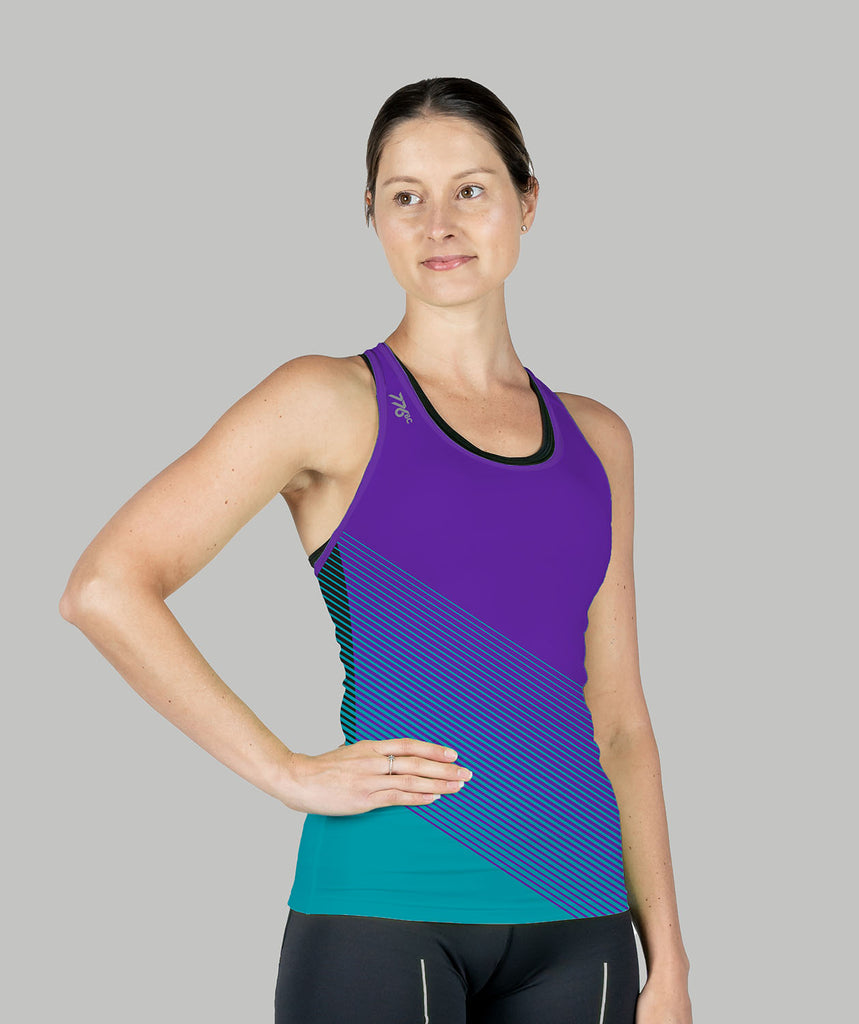 Women's Rochester Boat Club Race Tank - Purple/Teal