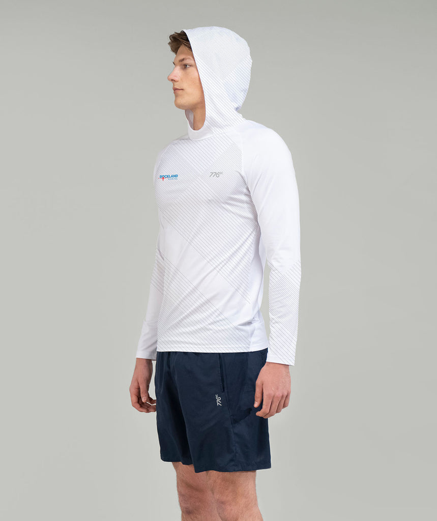 Men's Rockland Rowing Summer Hoodie LS - White