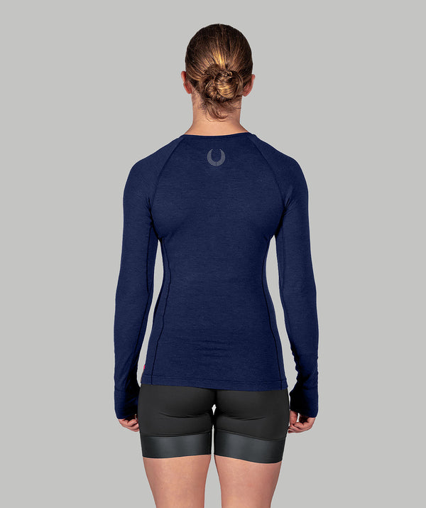 Women's Rockland Rowing Pro-Merino Crew LS - Navy