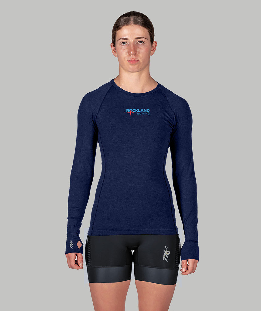 Women's Rockland Rowing Pro-Merino Crew LS - Navy