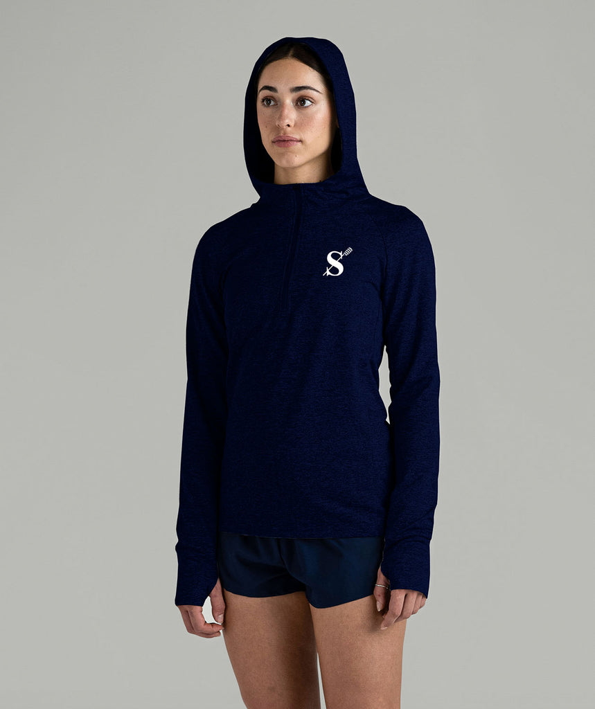 Women's Saratoga Rowing Association Tech 1/4 Zip Hoodie - Navy