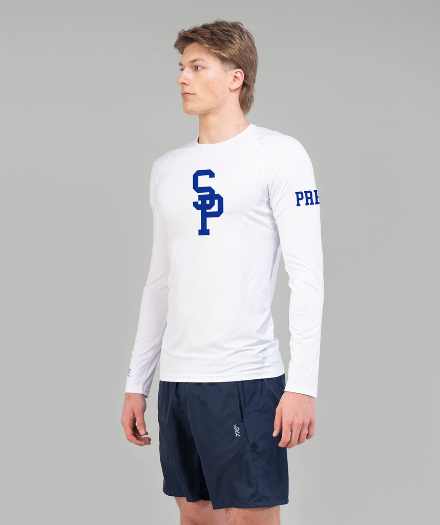 Men's Seattle Prep School Winter Base Layer LS - White/Blue