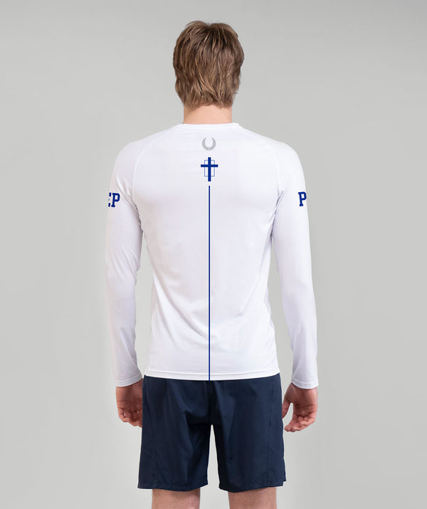Men's Seattle Prep School Winter Base Layer LS - White/Blue