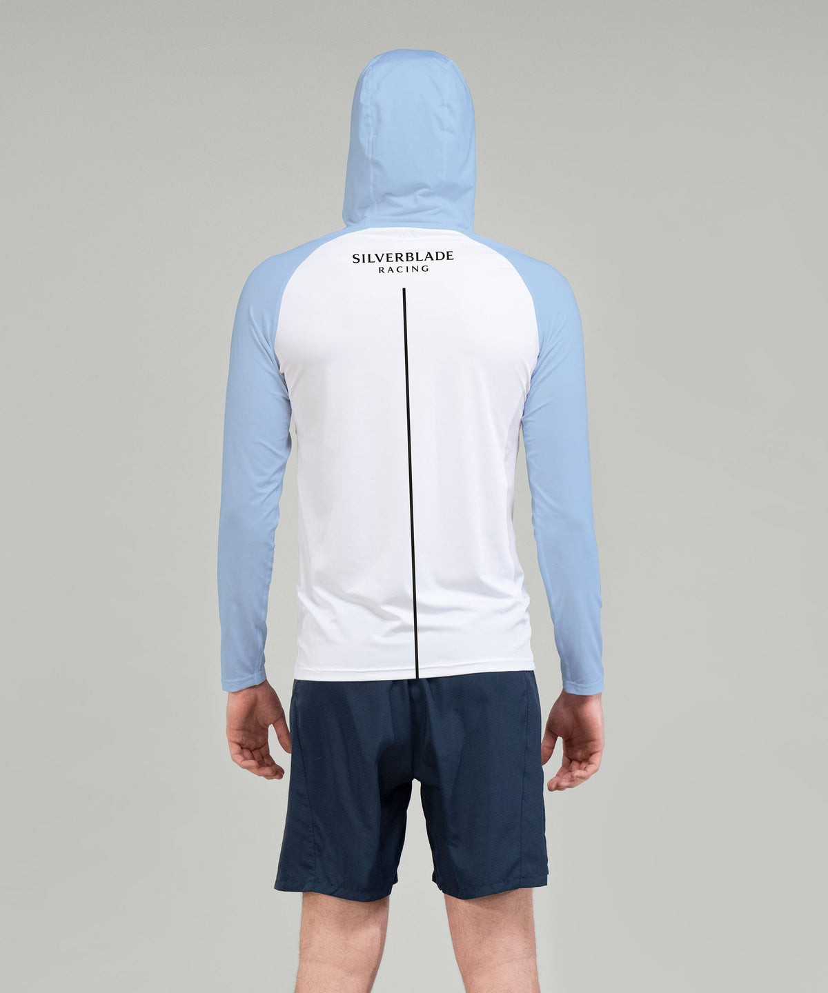 Men's Silverblade Racing Sun Hoodie LS - Blue/White