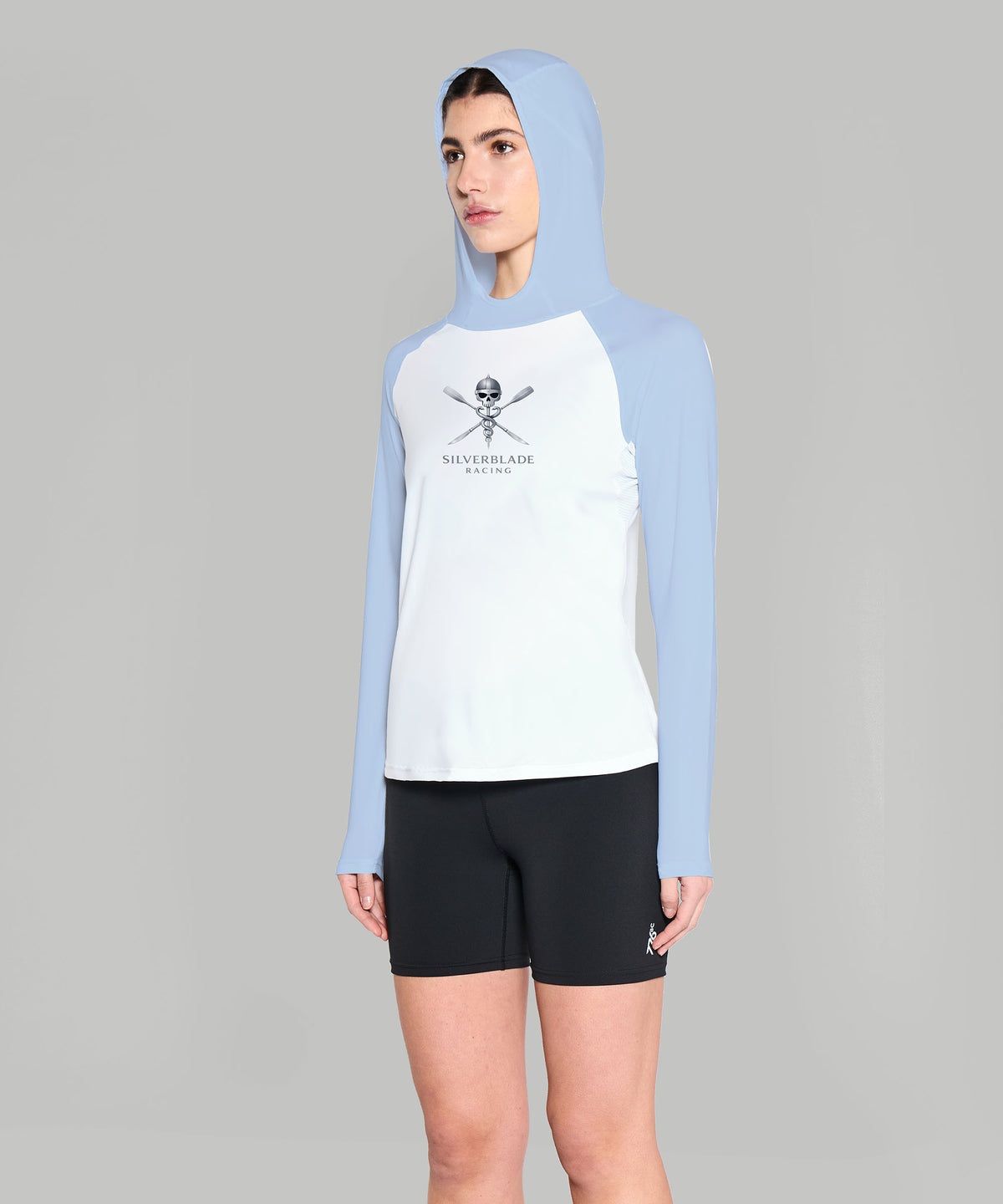 Women's Silverblade Racing Sun Hoodie LS - Blue/White