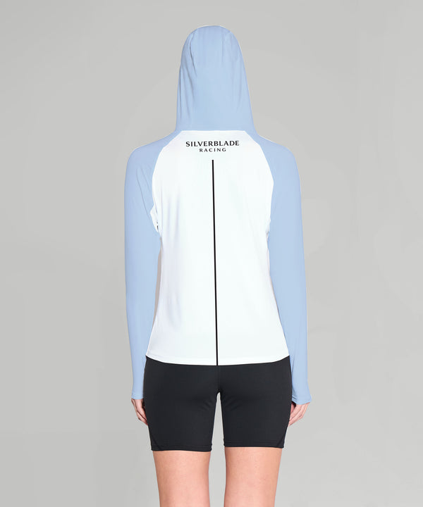 Women's Silverblade Racing Sun Hoodie LS - Blue/White