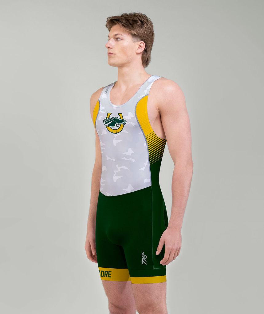 Men's Skidmore College Rowing Pro Unisuit - Green/Grey