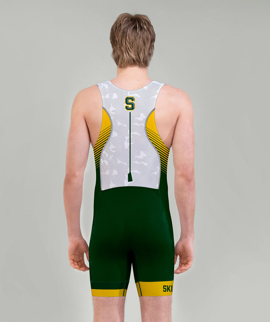Men's Skidmore College Rowing Pro Unisuit - Green/Grey
