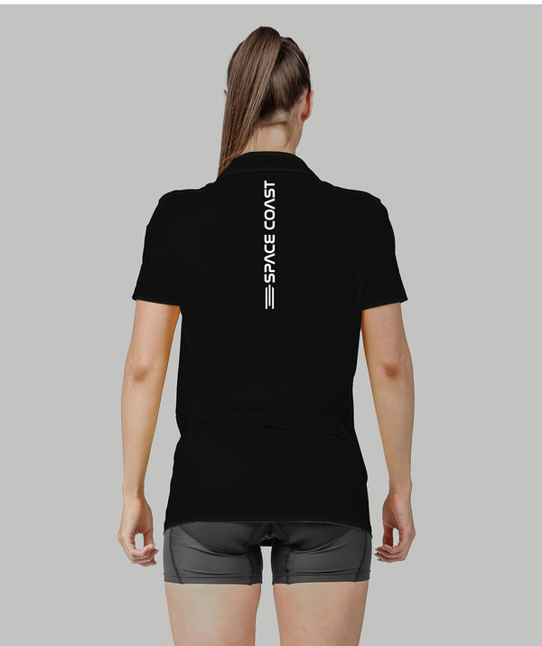 Women's Space Coast Crew Polo Shirt - Black