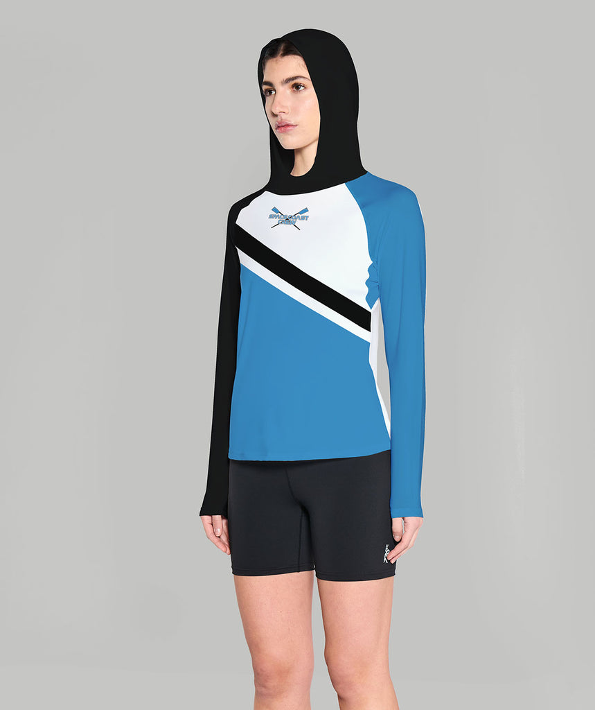 Women's Space Coast Crew Summer Hoodie LS - Blue/White