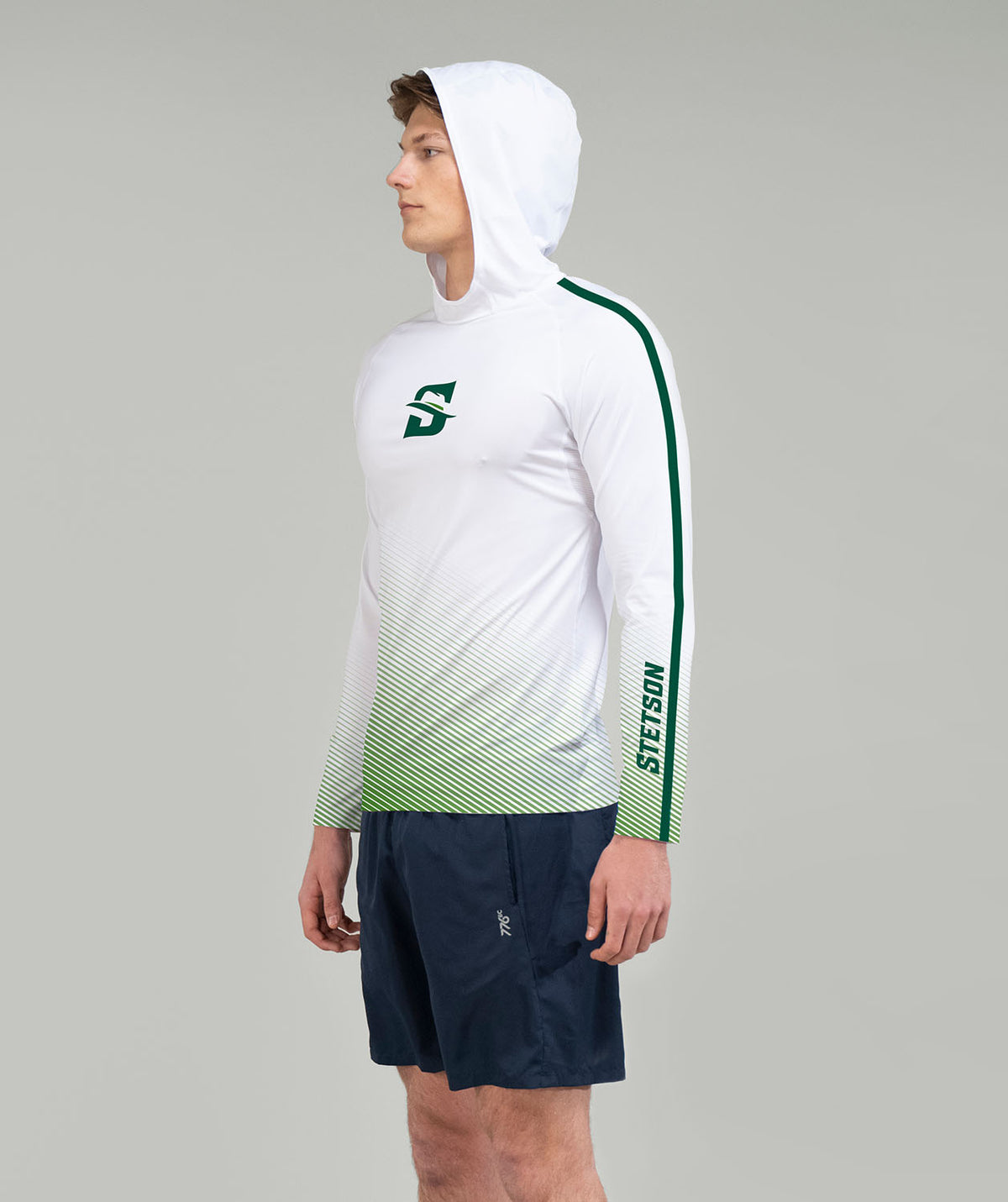 Men's Stetson University Sun Hoodie LS - White/Green
