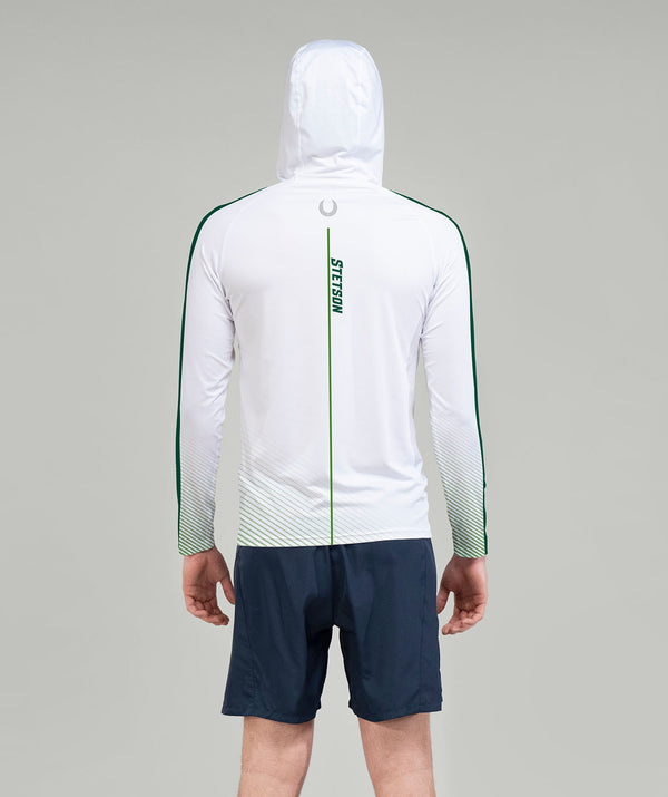 Men's Stetson University Sun Hoodie LS - White/Green