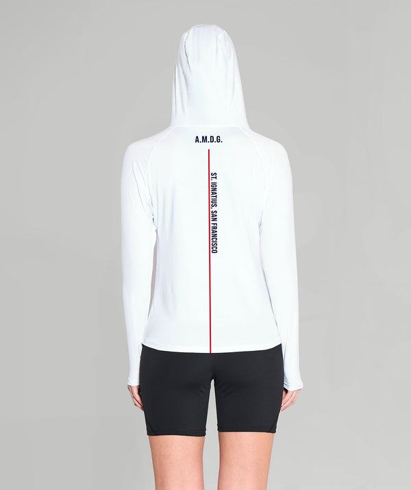 Women's St. Ignatius College Sun Hoodie LS - White