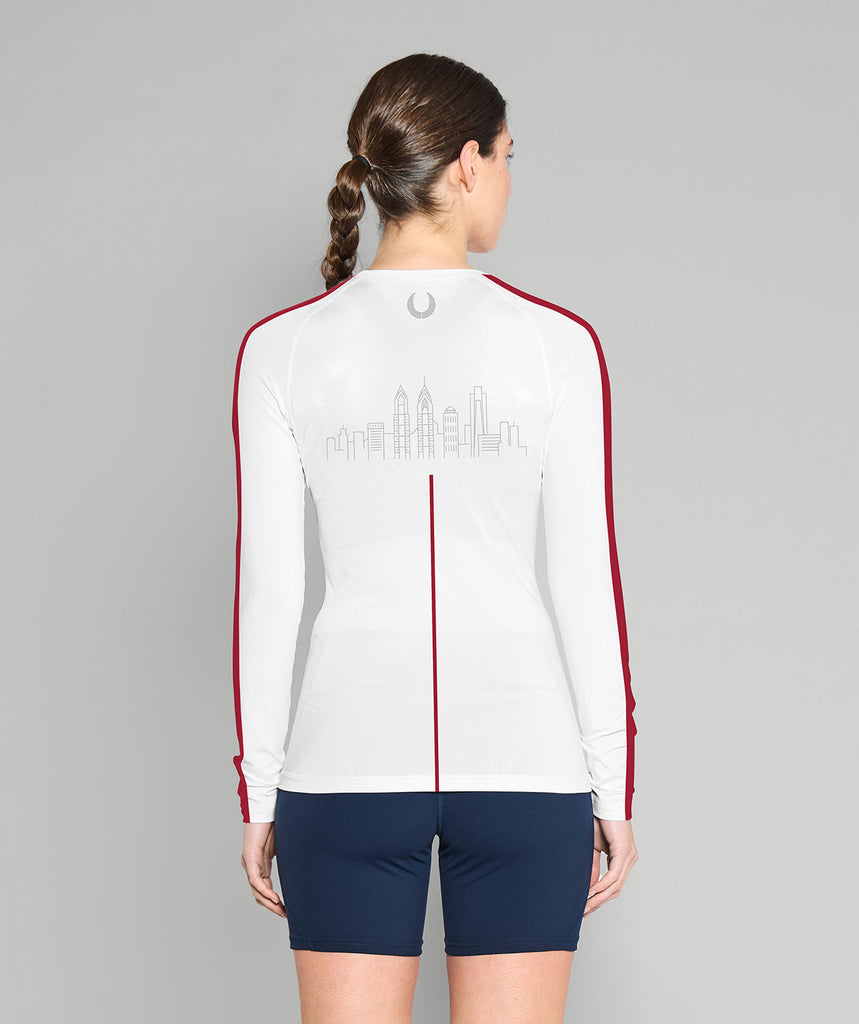 Women's Saint Joseph's University Base Layer LS - White/Red