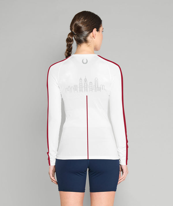 Women's Saint Joseph's University Base Layer LS - White/Red