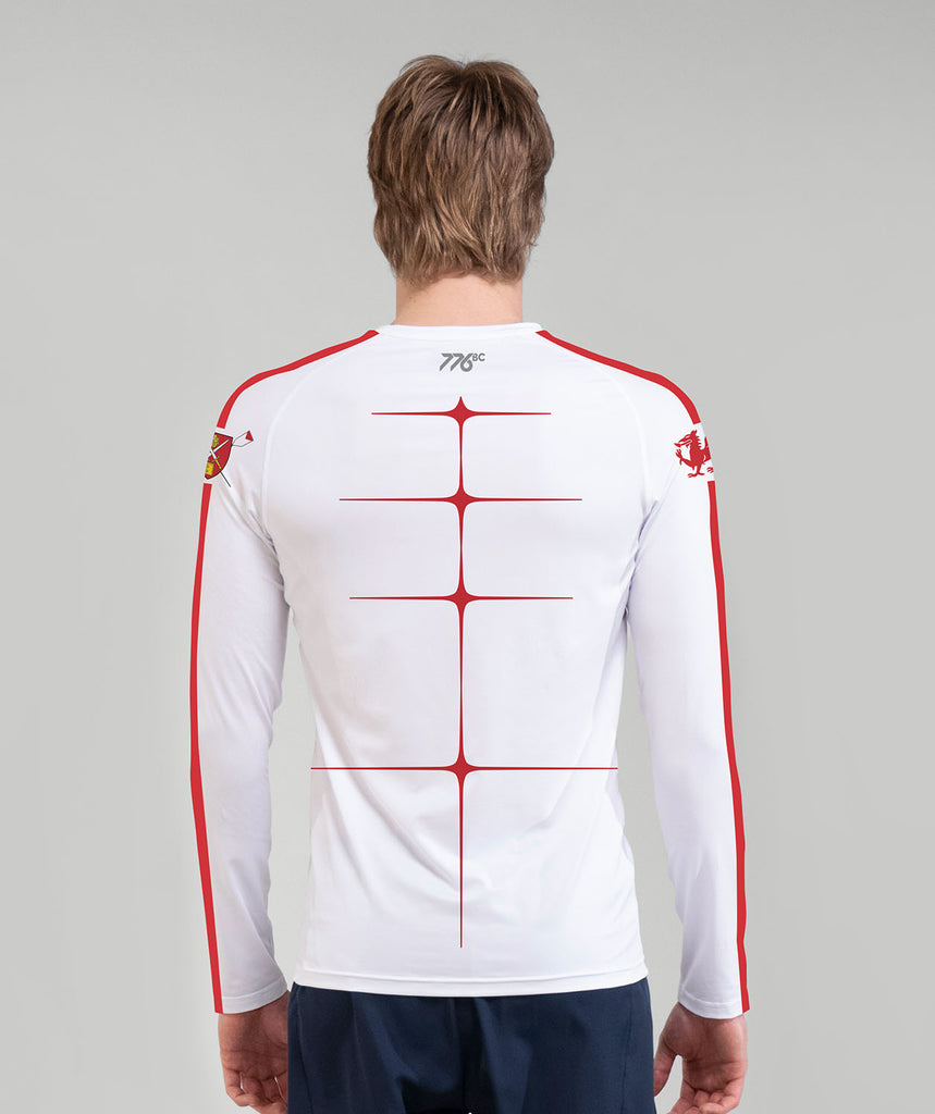 Men's St Pauls School Motion Pro Base Layer LS - White/Red