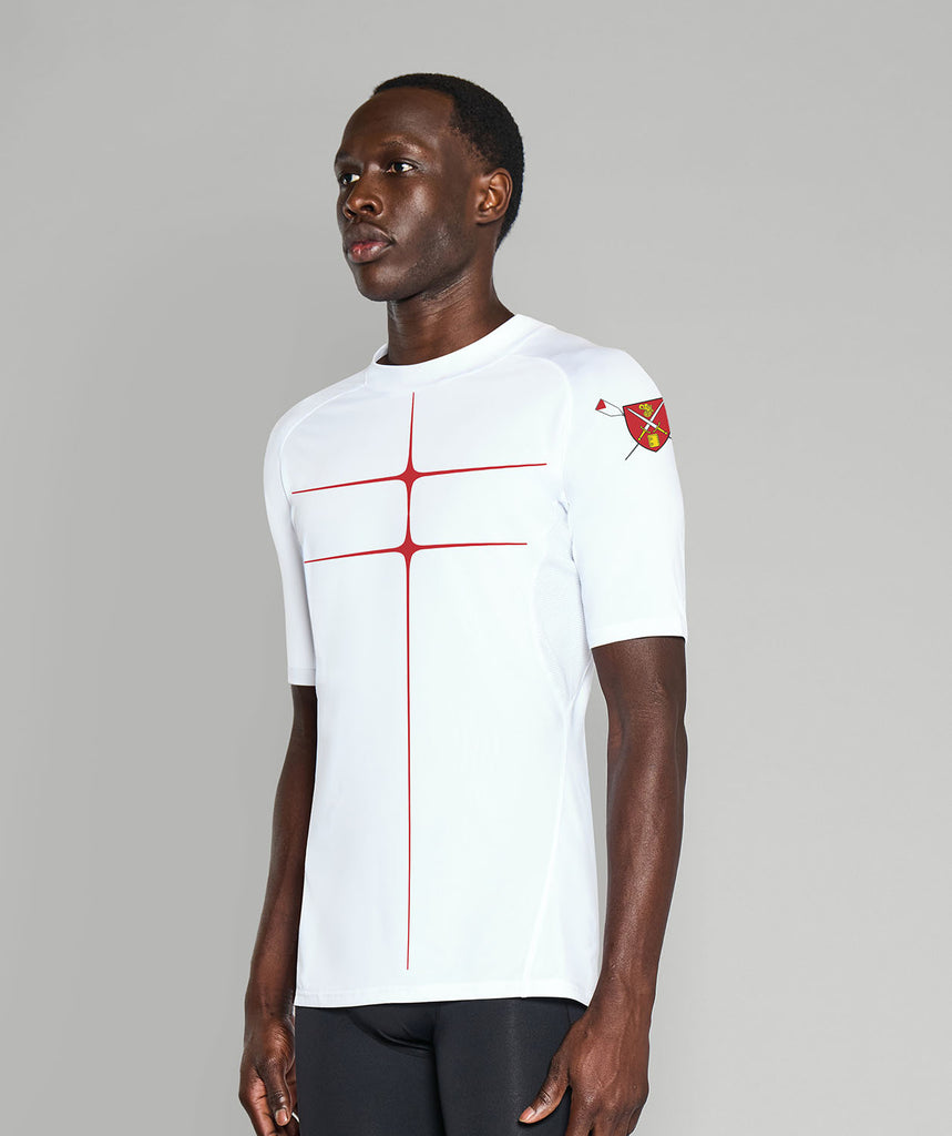 Men's St Pauls School Motion Pro Base Layer SS - White/Red