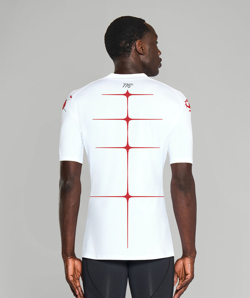 Men's St Pauls School Motion Pro Base Layer SS - White/Red