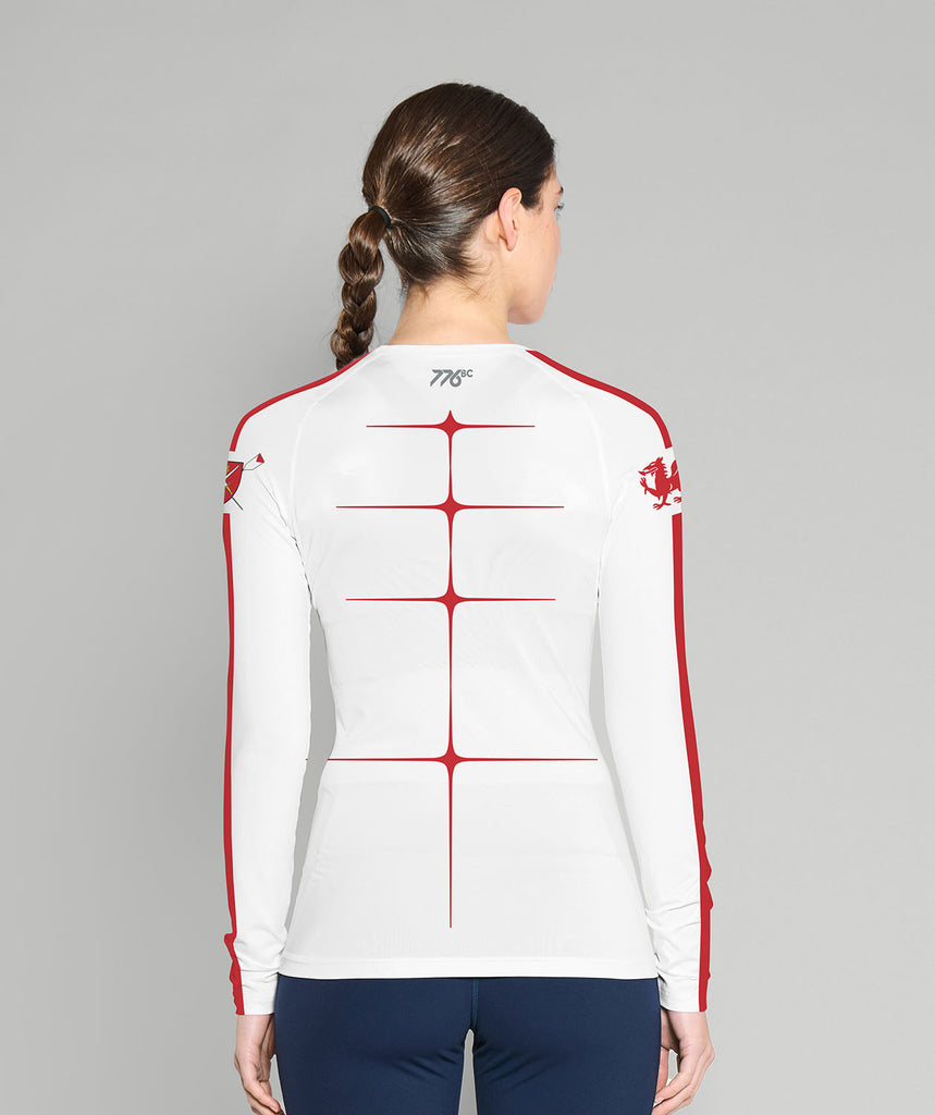 Women's St Pauls School Motion Pro Base Layer LS - White/Red