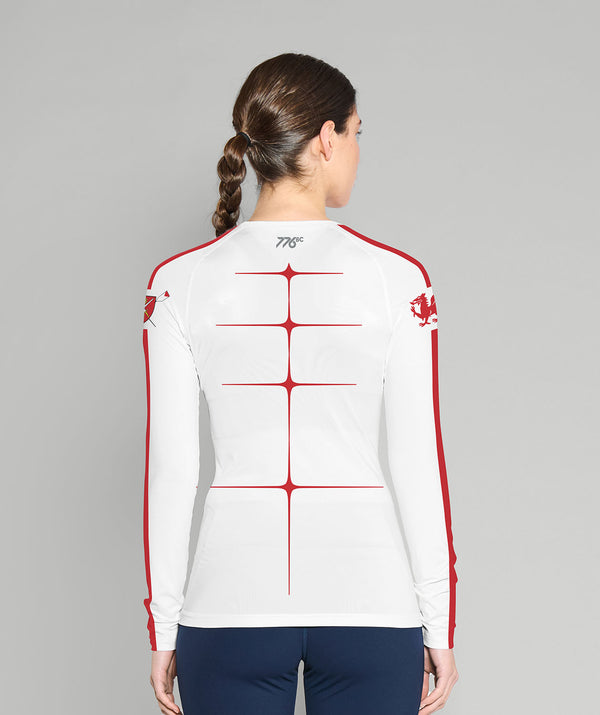 Women's St Pauls School Motion Pro Base Layer LS - White/Red
