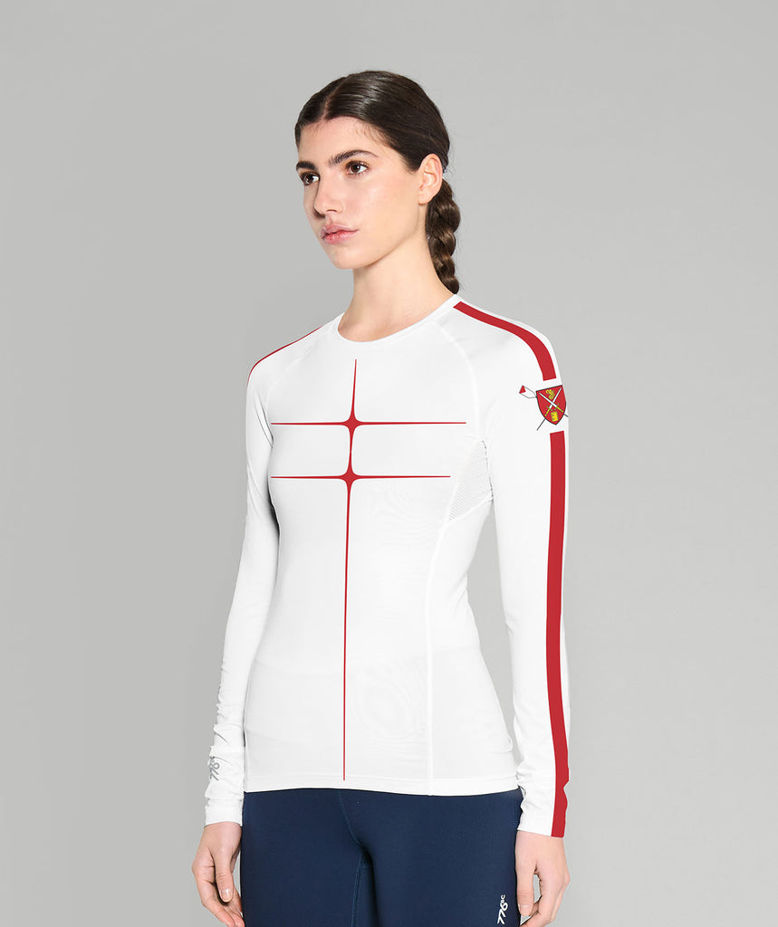 Women's St Pauls School Motion Pro Base Layer LS - White/Red