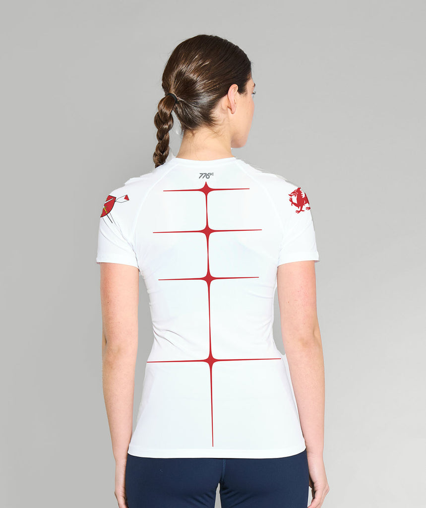 Women's St Pauls School Motion Pro Base Layer SS - White/Red