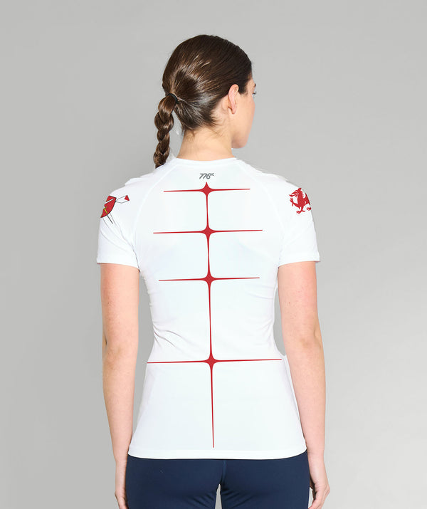 Women's St Pauls School Motion Pro Base Layer SS - White/Red