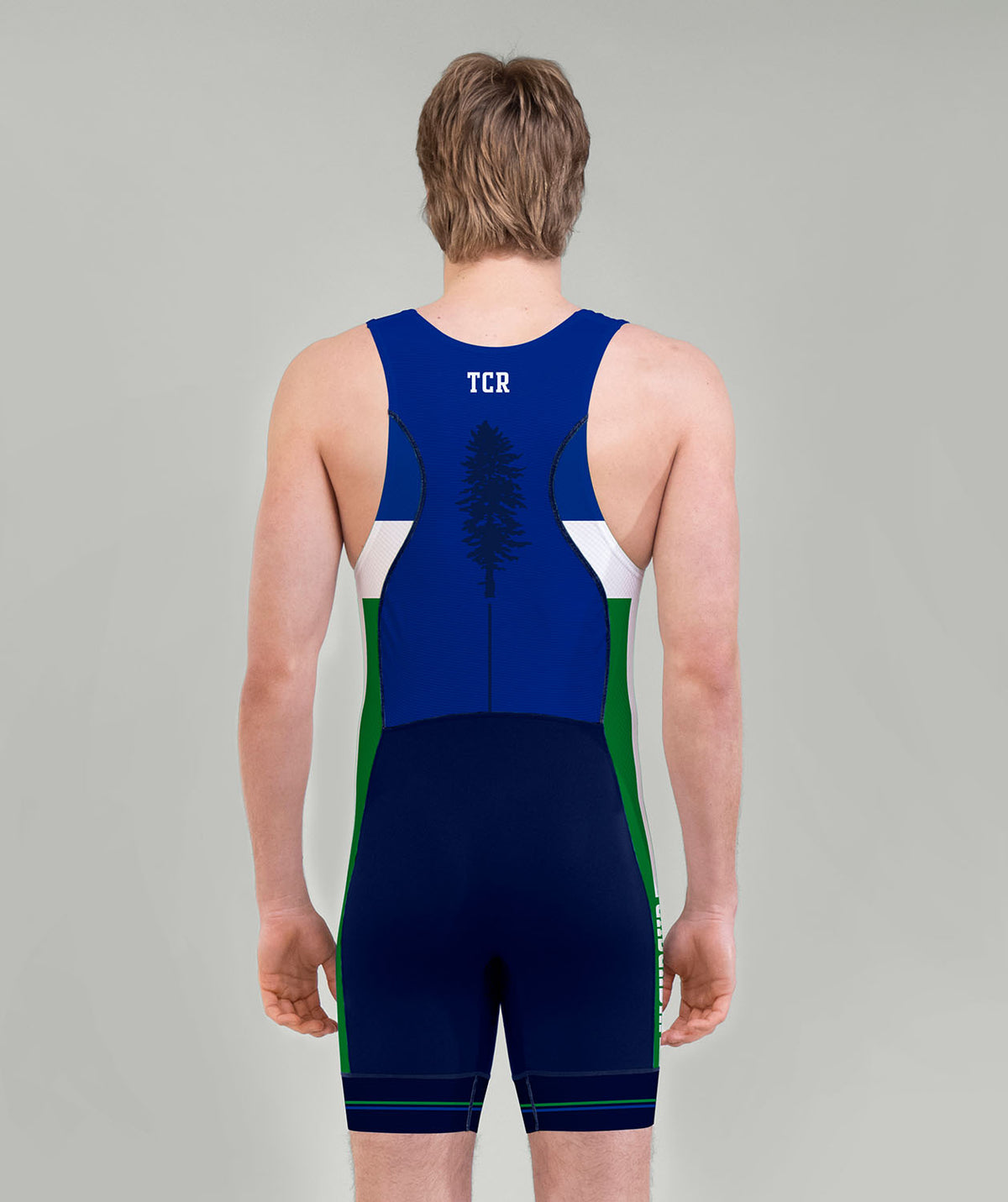 Men's Team Cascadia Pro Unisuit - Blue/White/Green