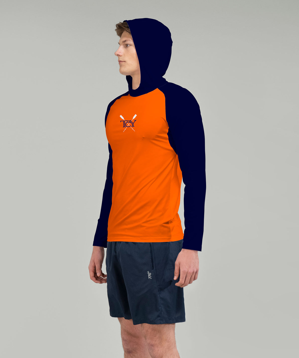 Men's Twin Cities Sun Hoodie LS - Orange/Navy