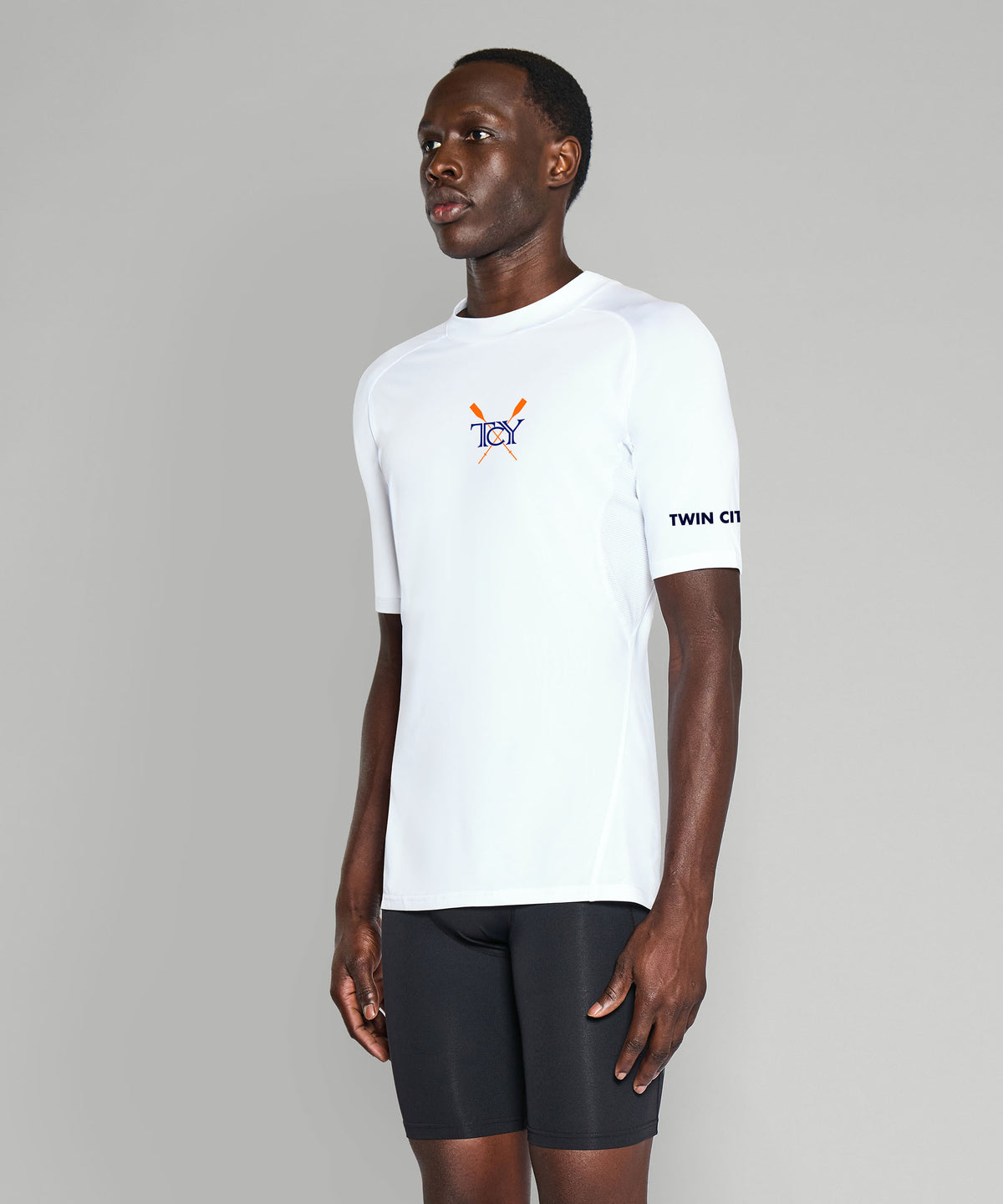 Men's Twin Cities Base Layer SS - White/Navy
