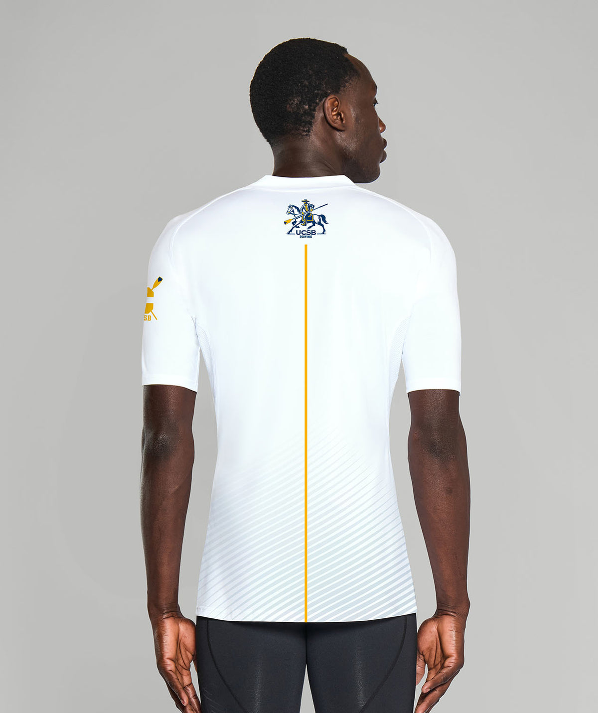 Men's UCSB Rowing Club Base Layer SS - White/Gold
